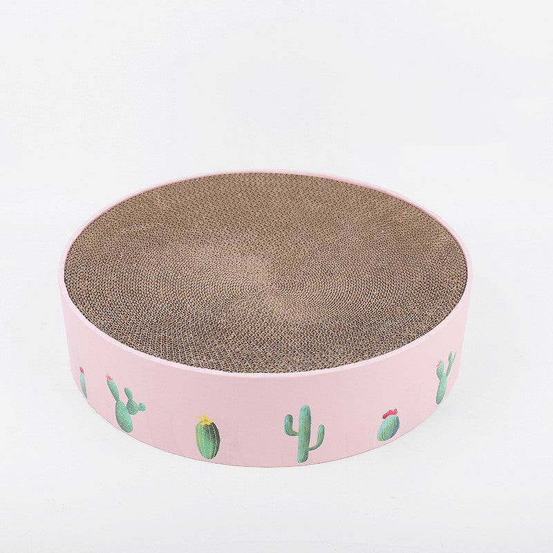 Round Cat Scratch Board &amp; Bed – Corrugated Cardboard, 3 Sizes