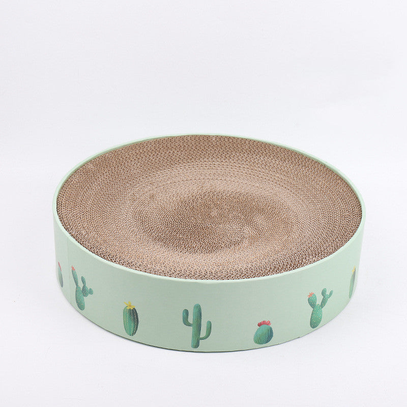 Round Cat Scratch Board &amp; Bed – Corrugated Cardboard, 3 Sizes