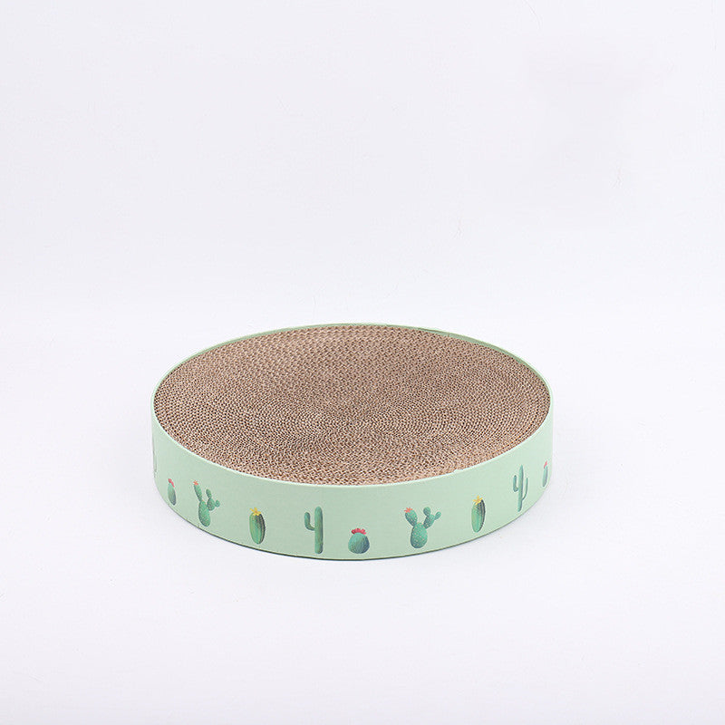 Round Cat Scratch Board &amp; Bed – Corrugated Cardboard, 3 Sizes