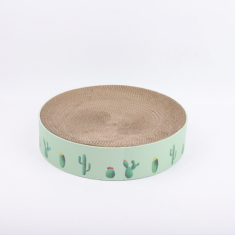 Round Cat Scratch Board &amp; Bed – Corrugated Cardboard, 3 Sizes