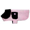 Pink Herringbone Fleece-Lined Dog Coat