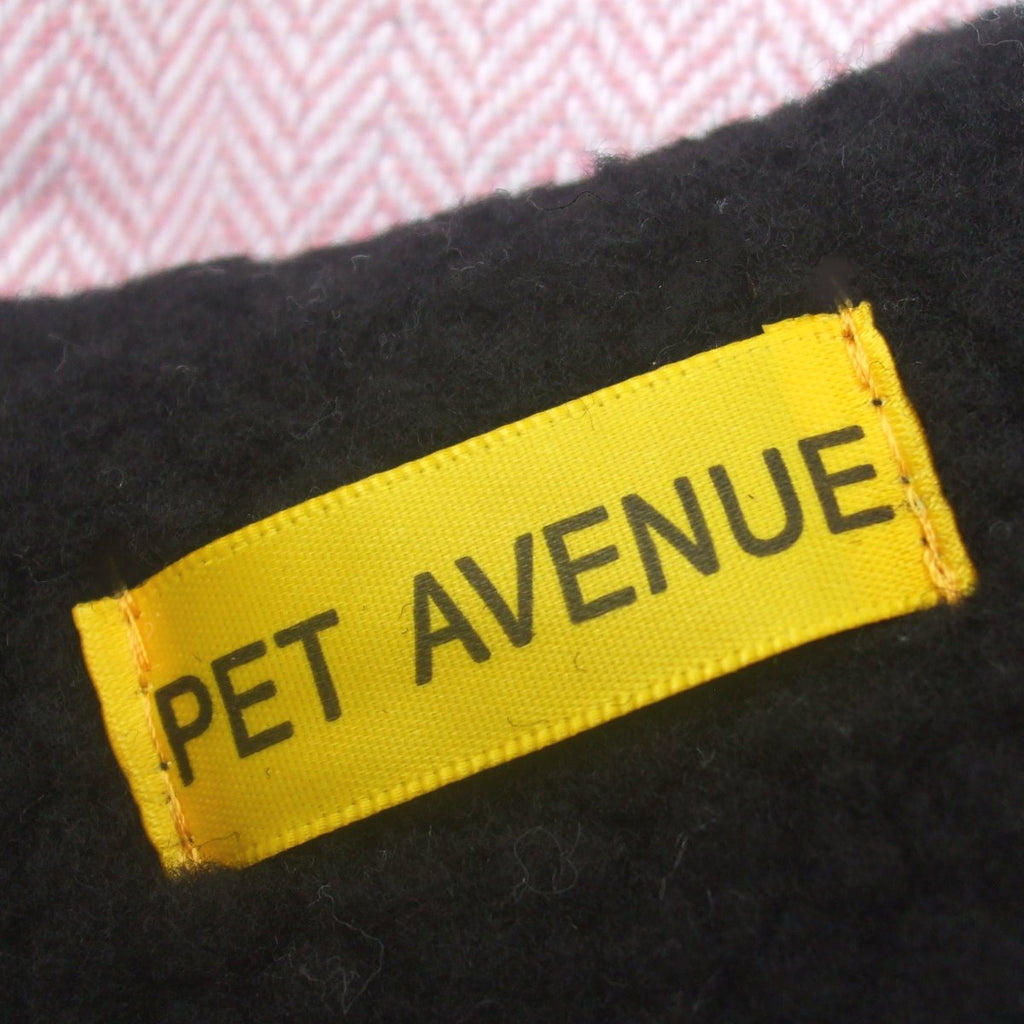 Pink Herringbone Fleece-Lined Dog Coat