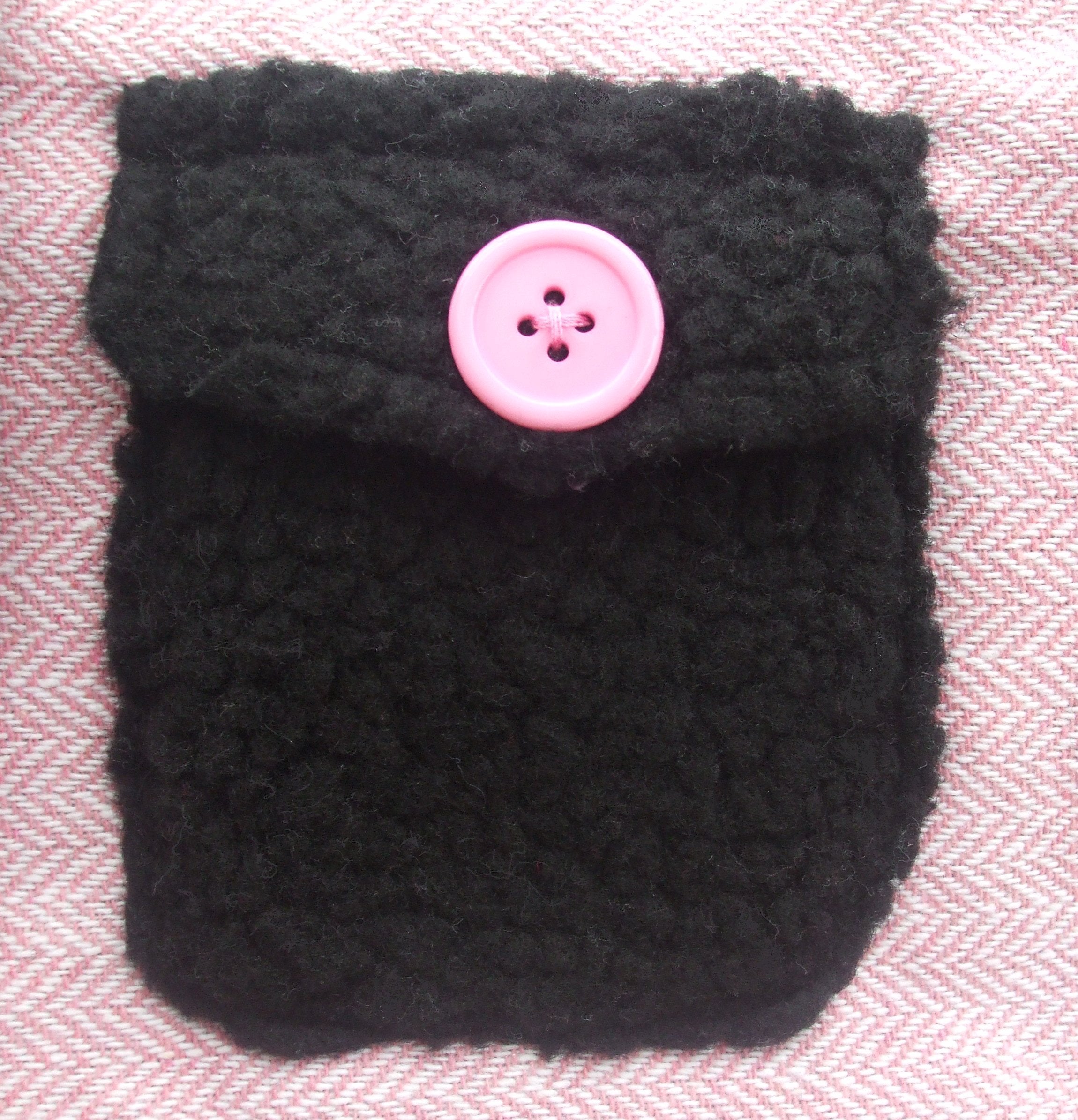 Pink Herringbone Fleece-Lined Dog Coat