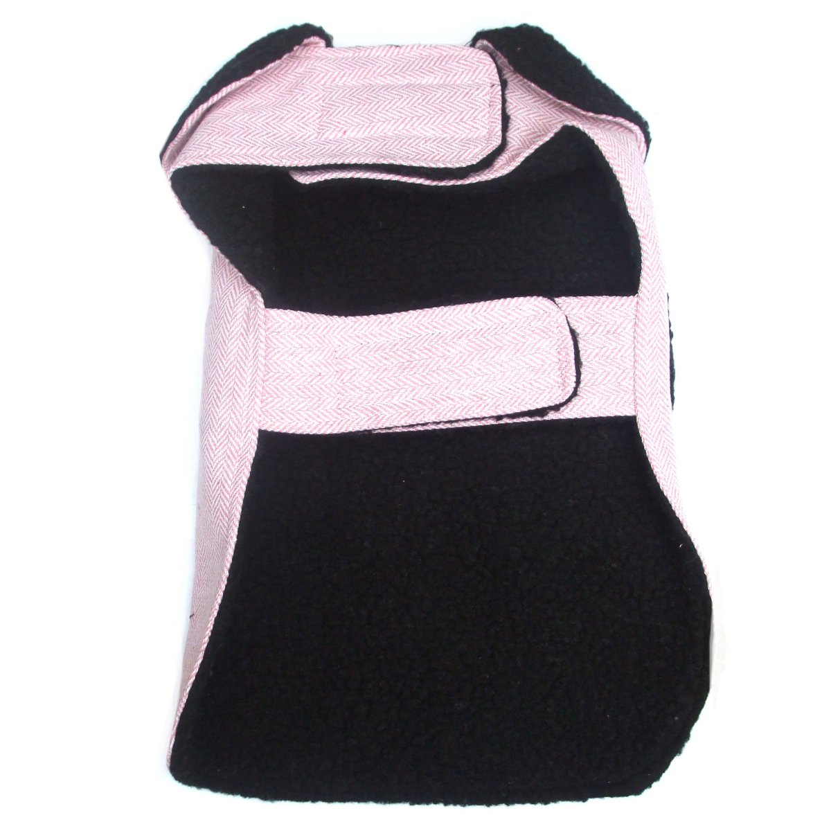 Pink Herringbone Fleece-Lined Dog Coat
