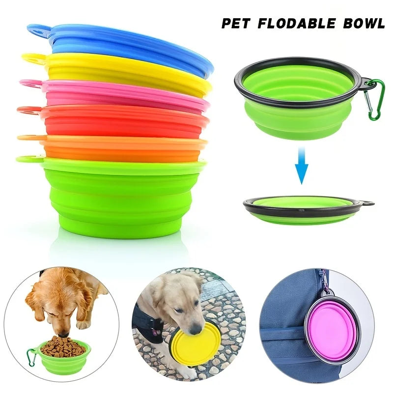 Collapsible Silicone Travel Pet Bowl – 350ml