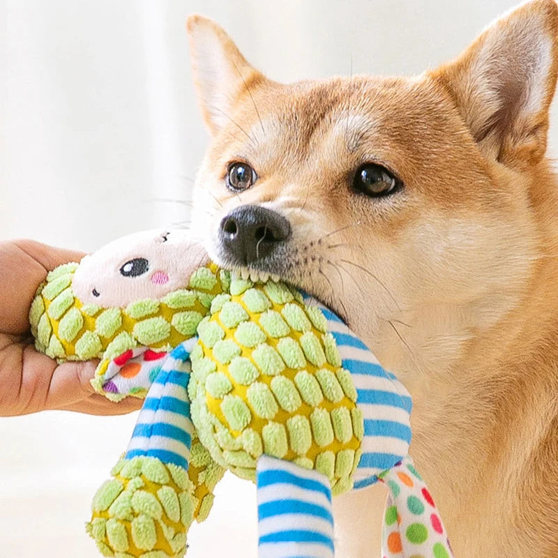 Squeaky Plush Animal Dog Toy – Interactive Bite & Play