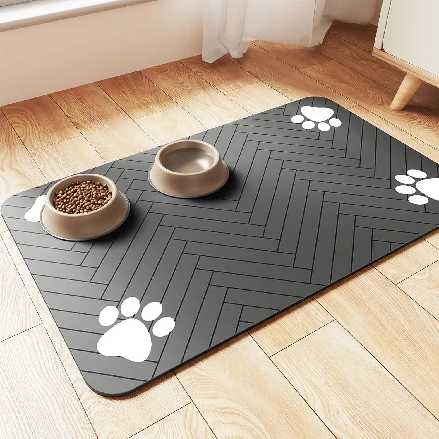 Absorbent Pet Feeding Mat – Waterproof Rubber Backing