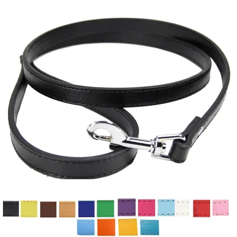 Colourful Dog Lead – 1.2m Leather-Style (16 Colours)