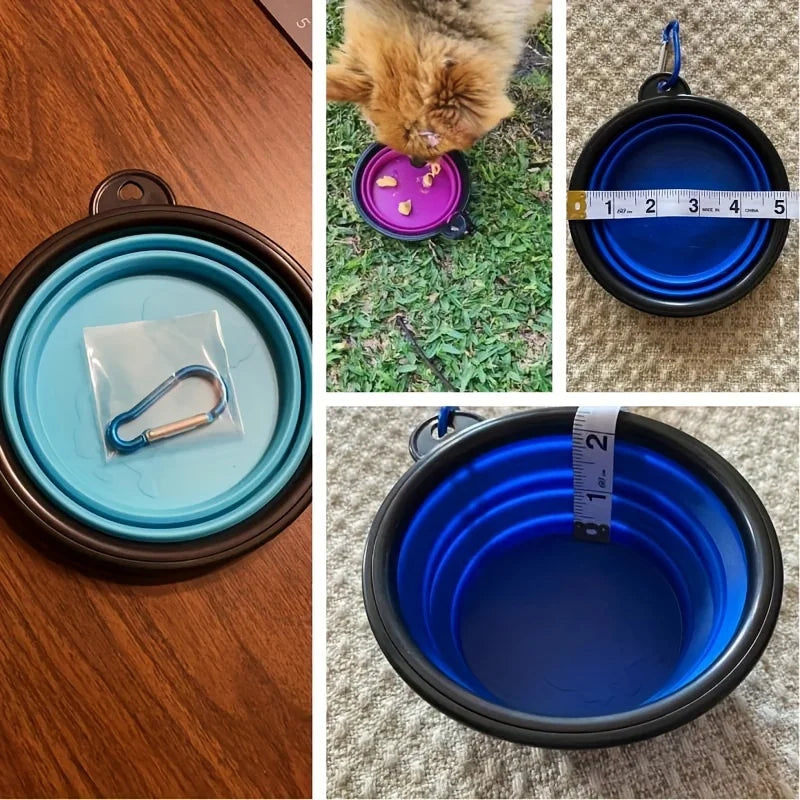 Collapsible Silicone Travel Pet Bowl – 350ml