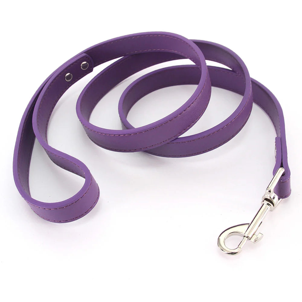 Colourful Dog Lead – 1.2m Leather-Style (16 Colours)