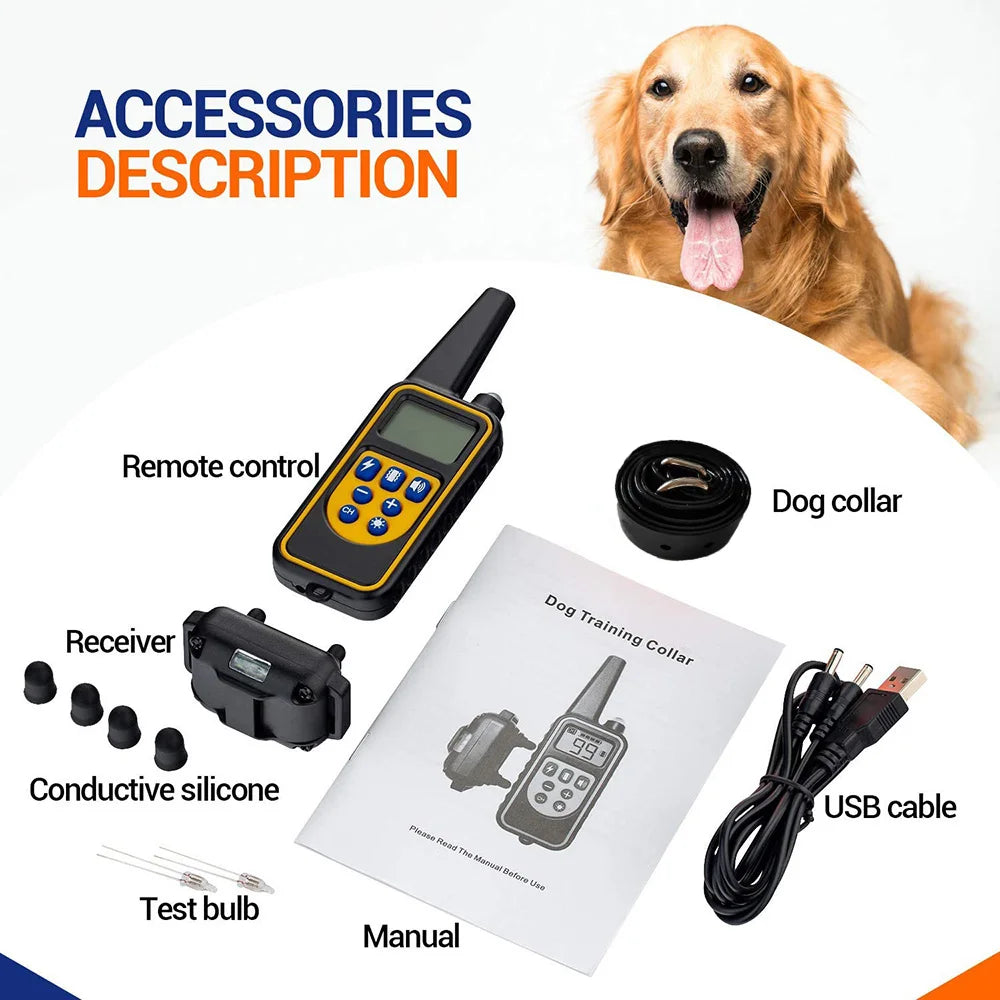 Remote Dog Training Collar – Waterproof & Rechargeable (UK Plug)