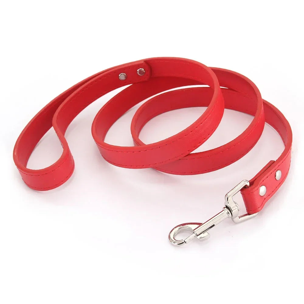 Colourful Dog Lead – 1.2m Leather-Style (16 Colours)