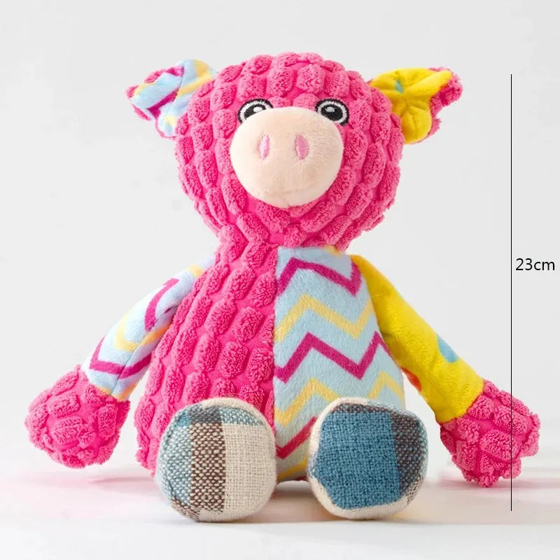 Squeaky Plush Animal Dog Toy – Interactive Bite & Play