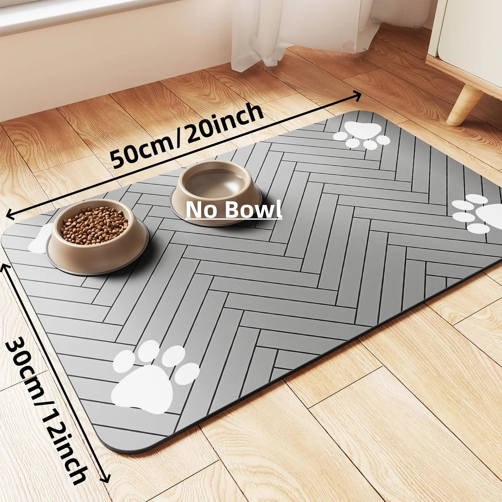 Absorbent Pet Feeding Mat – Waterproof Rubber Backing