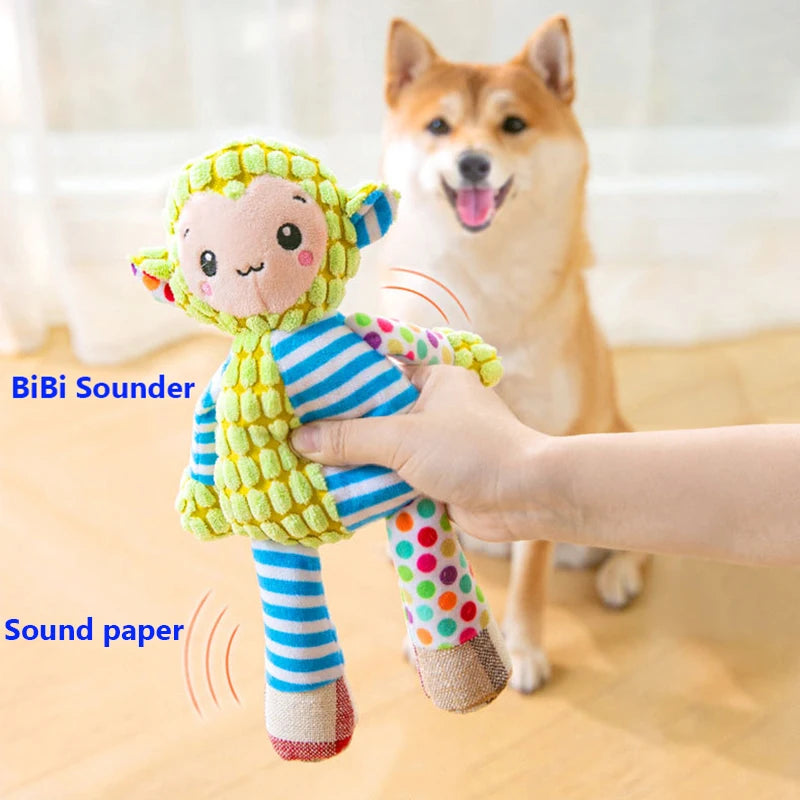 Squeaky Plush Animal Dog Toy – Interactive Bite & Play