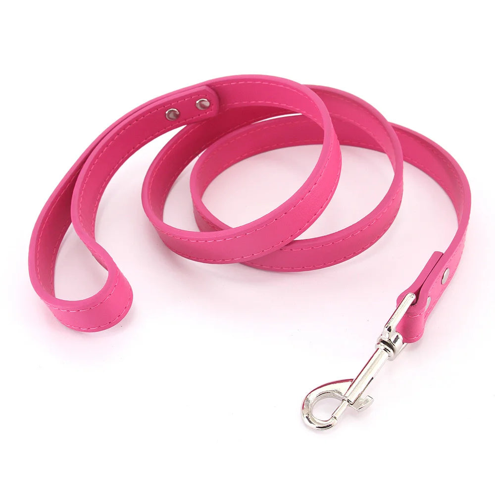 Colourful Dog Lead – 1.2m Leather-Style (16 Colours)