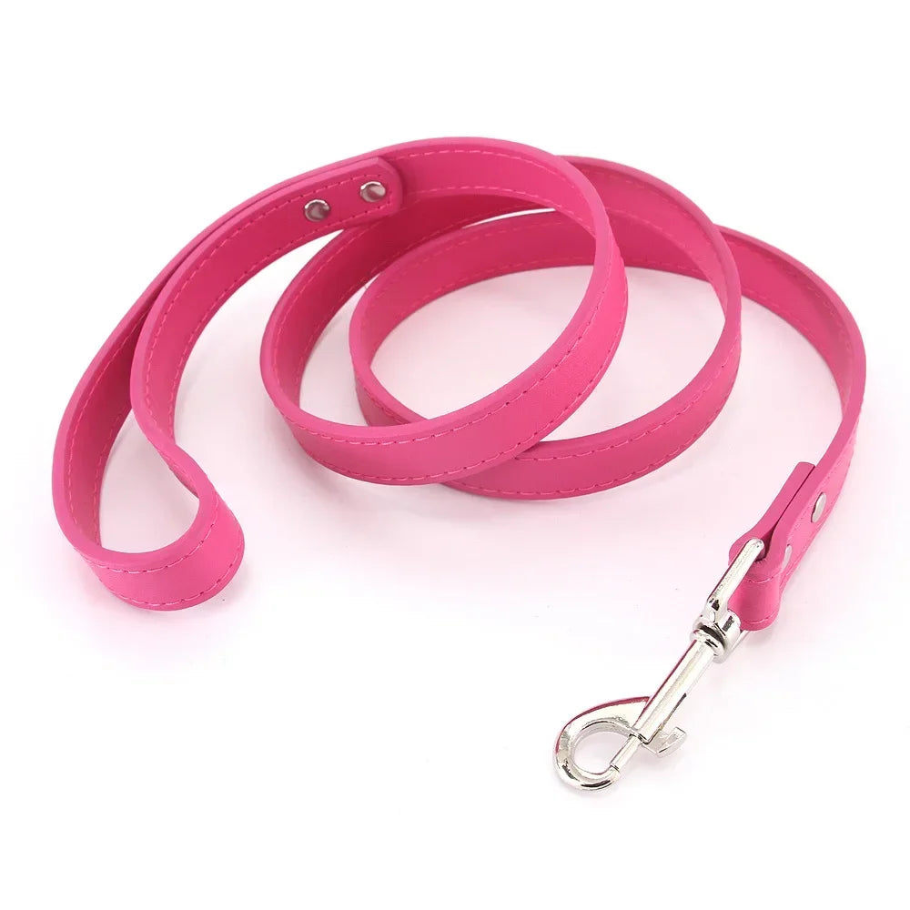 Colourful Dog Lead – 1.2m Leather-Style (16 Colours)