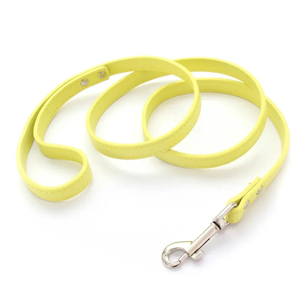 Colourful Dog Lead – 1.2m Leather-Style (16 Colours)