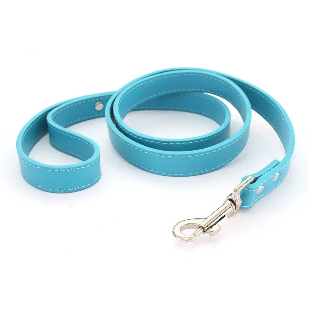 Colourful Dog Lead – 1.2m Leather-Style (16 Colours)