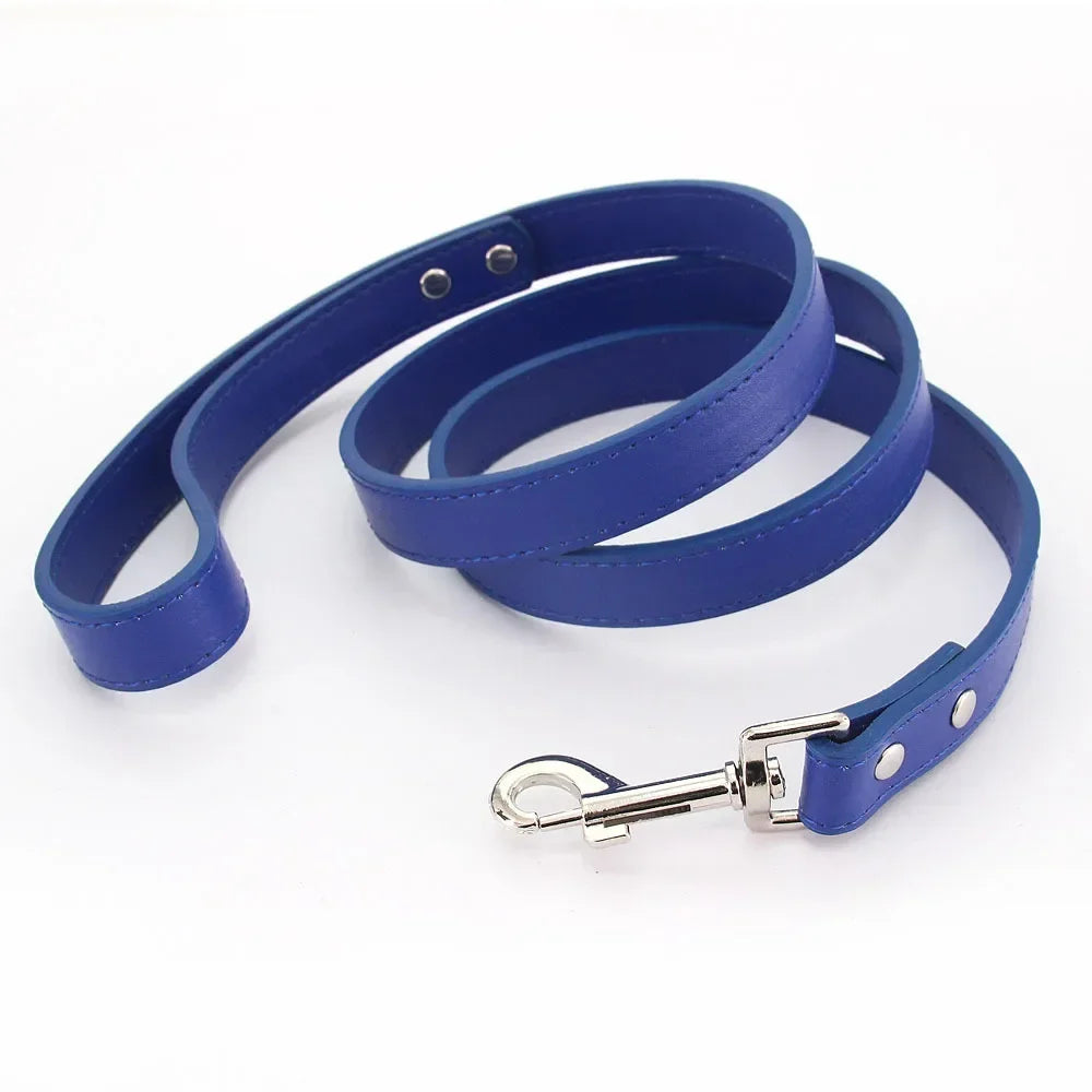 Colourful Dog Lead – 1.2m Leather-Style (16 Colours)