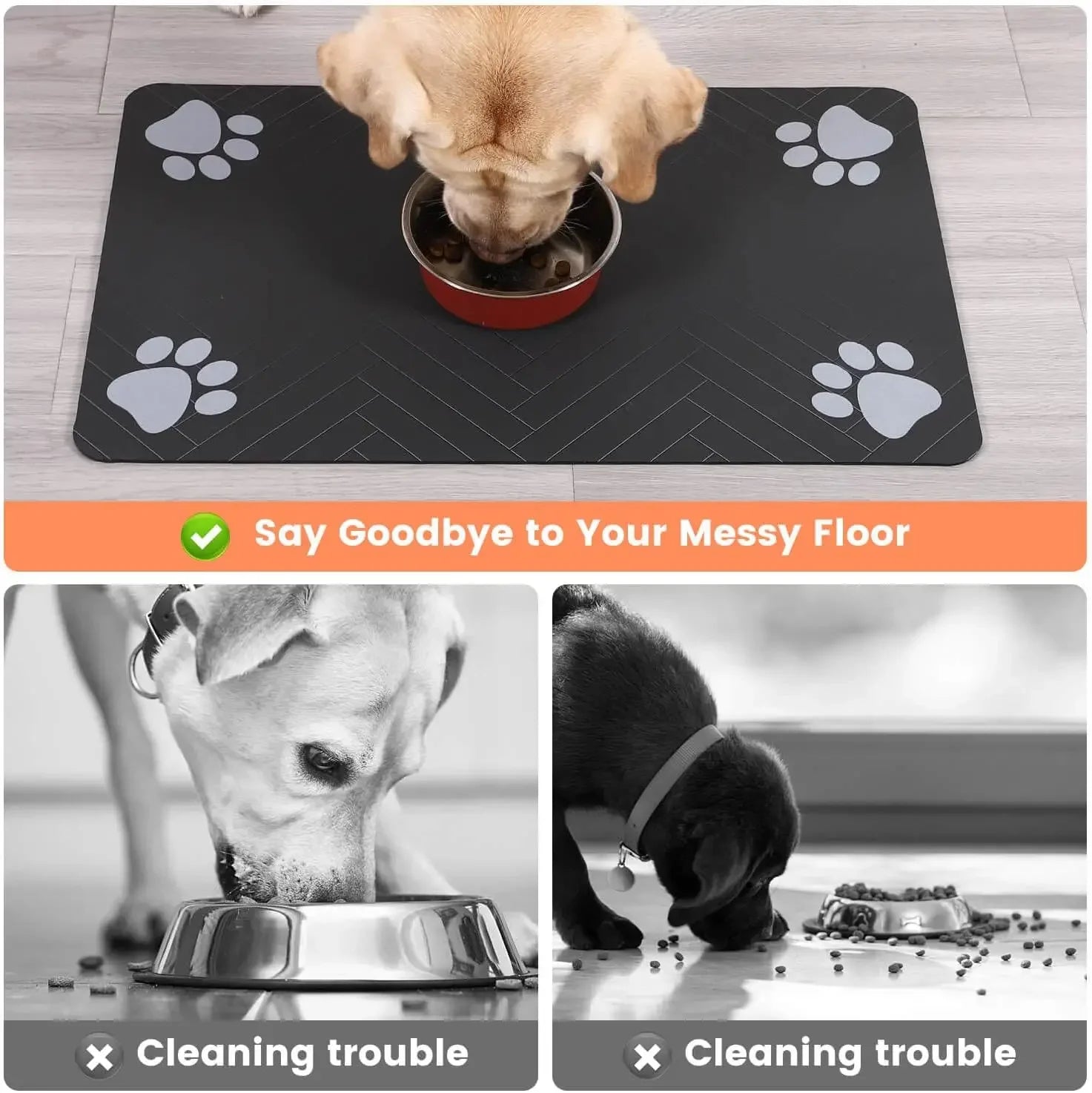 Absorbent Pet Feeding Mat – Waterproof Rubber Backing