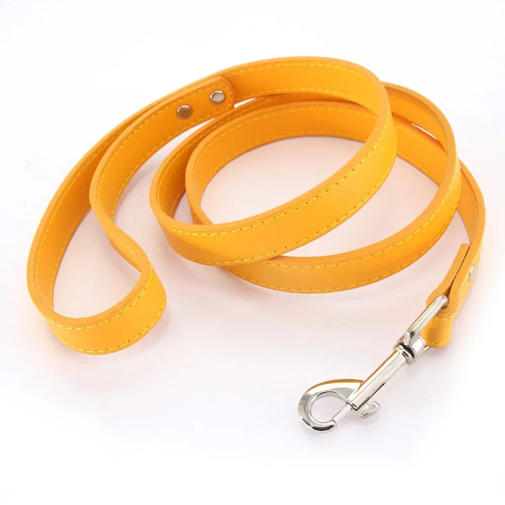 Colourful Dog Lead – 1.2m Leather-Style (16 Colours)