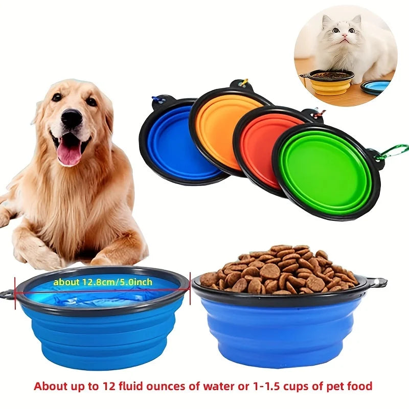 Collapsible Silicone Travel Pet Bowl – 350ml