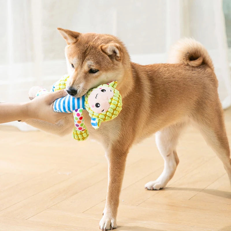 Squeaky Plush Animal Dog Toy – Interactive Bite & Play