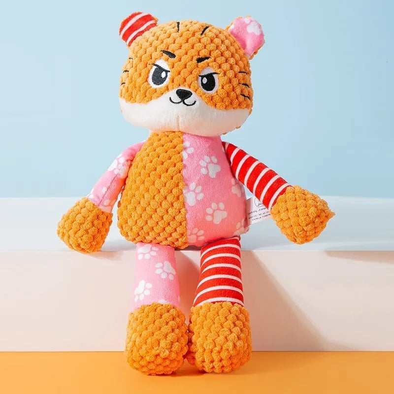 Squeaky Plush Animal Dog Toy – Interactive Bite & Play