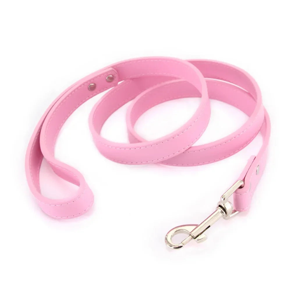 Colourful Dog Lead – 1.2m Leather-Style (16 Colours)