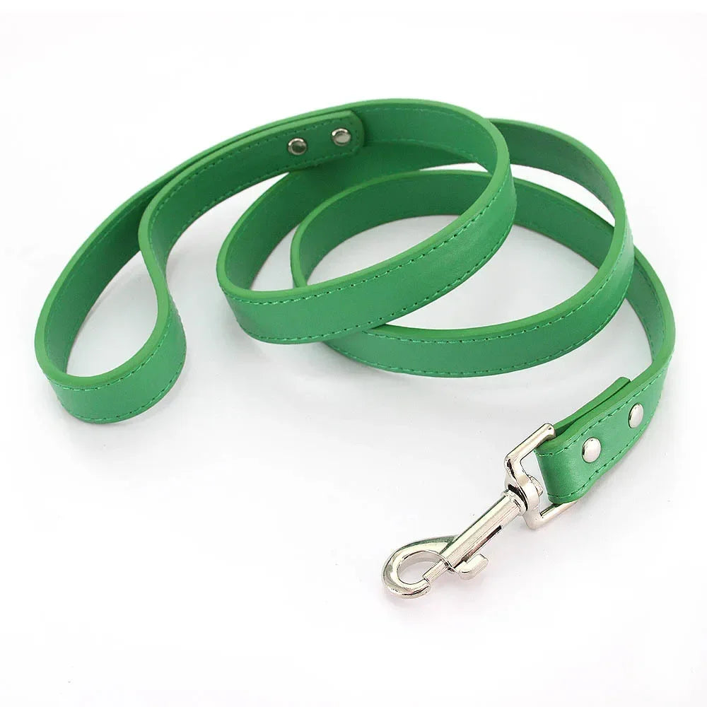 Colourful Dog Lead – 1.2m Leather-Style (16 Colours)