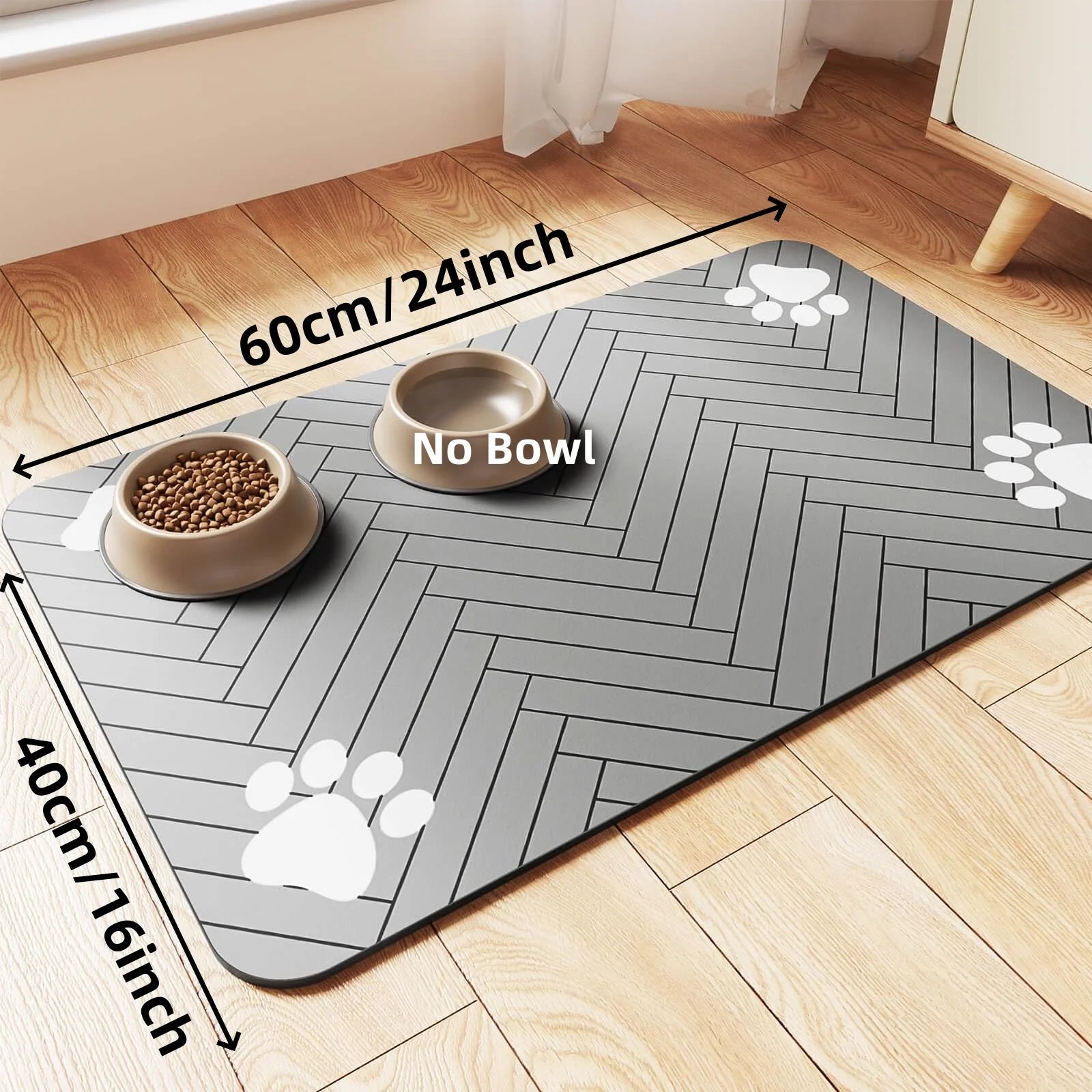 Absorbent Pet Feeding Mat – Waterproof Rubber Backing