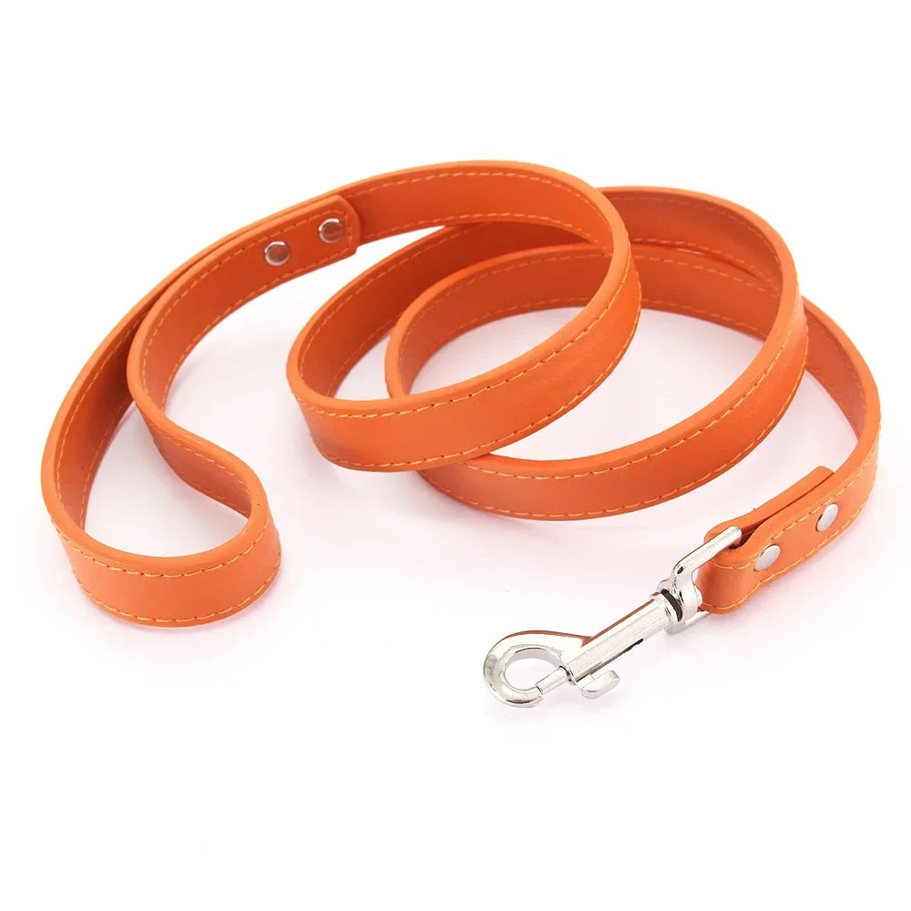 Colourful Dog Lead – 1.2m Leather-Style (16 Colours)