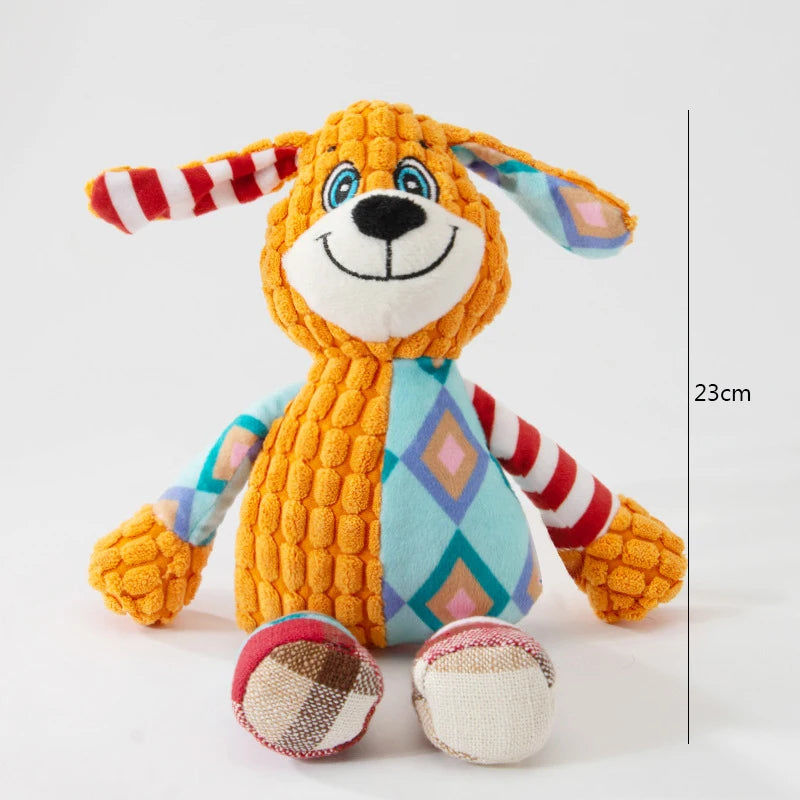 Squeaky Plush Animal Dog Toy – Interactive Bite & Play