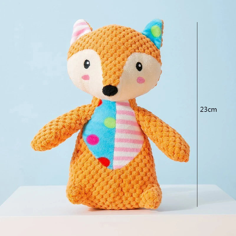 Squeaky Plush Animal Dog Toy – Interactive Bite & Play