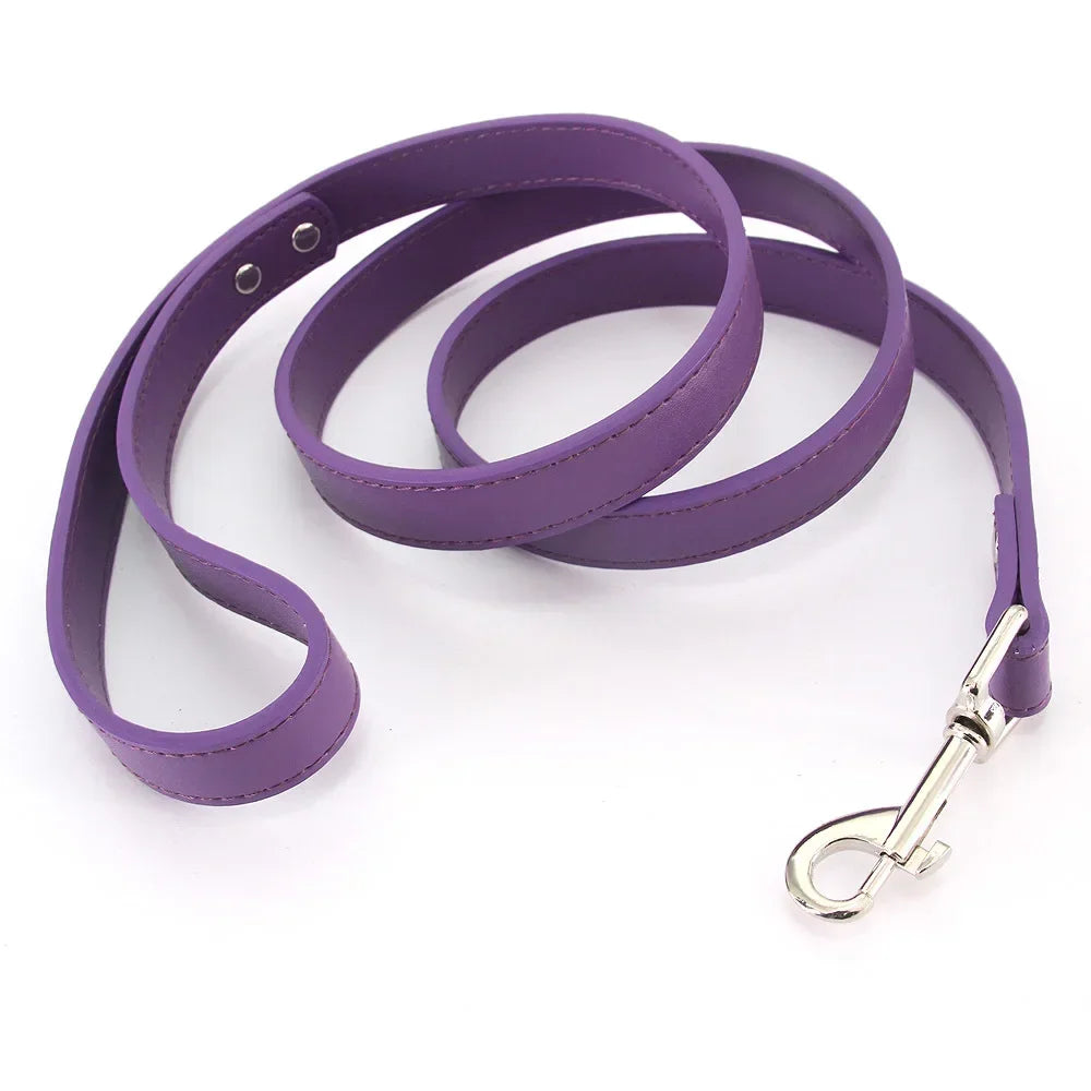Colourful Dog Lead – 1.2m Leather-Style (16 Colours)