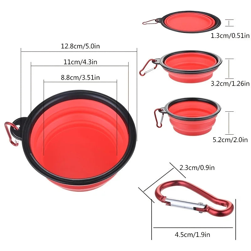 Collapsible Silicone Travel Pet Bowl – 350ml