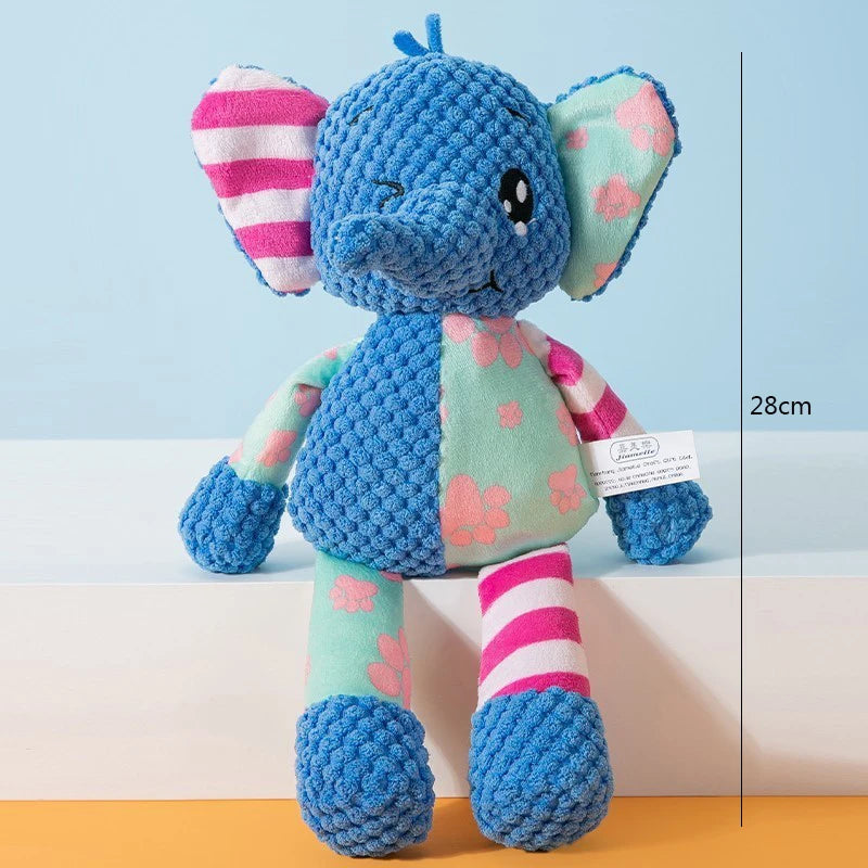 Squeaky Plush Animal Dog Toy – Interactive Bite & Play