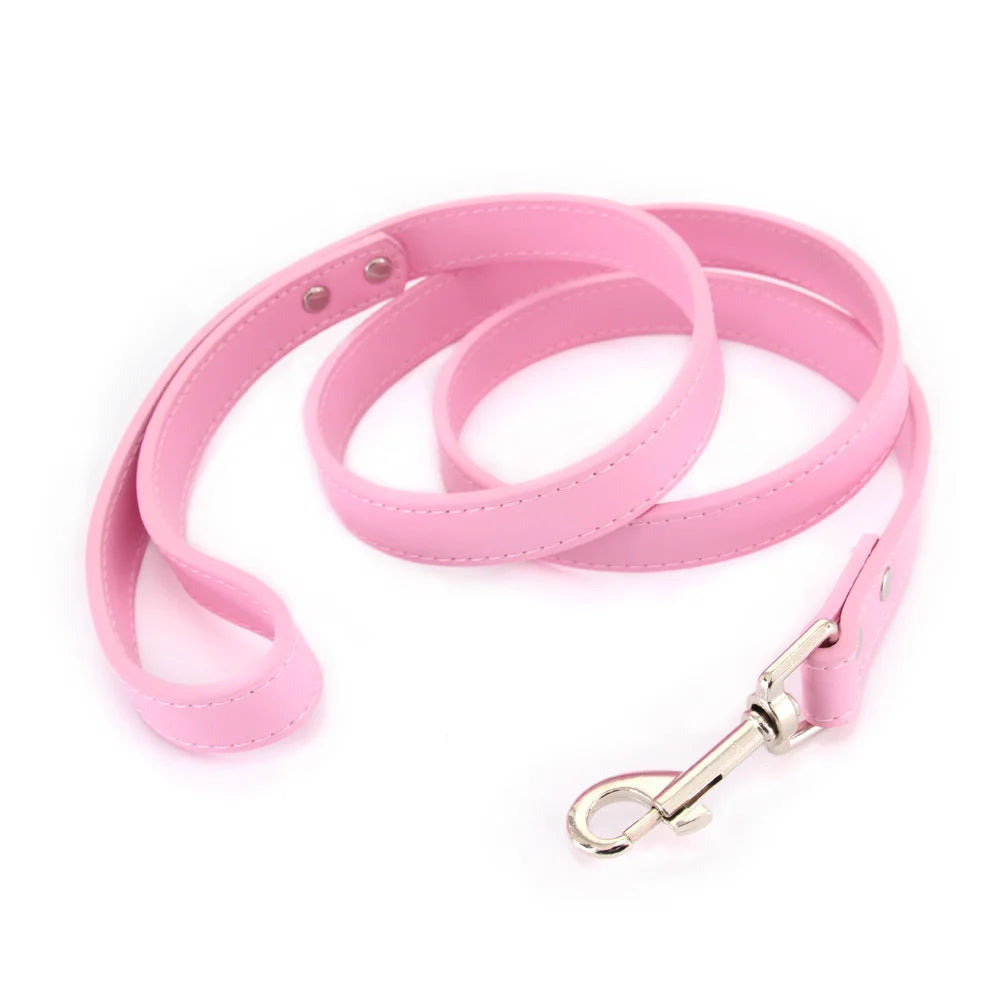 Colourful Dog Lead – 1.2m Leather-Style (16 Colours)