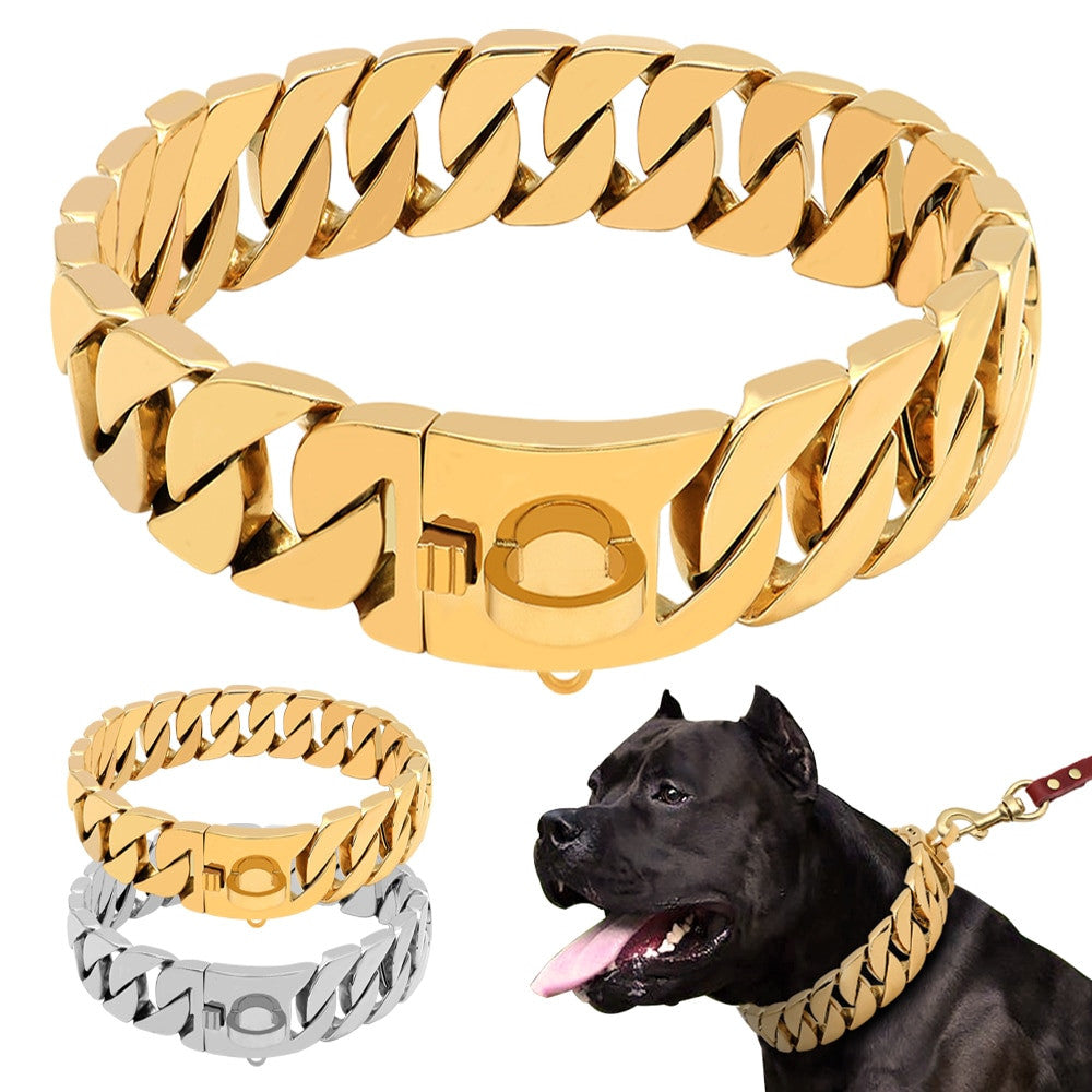 Heavy-Duty Stainless Steel Dog Chain Collar – Multiple Lengths