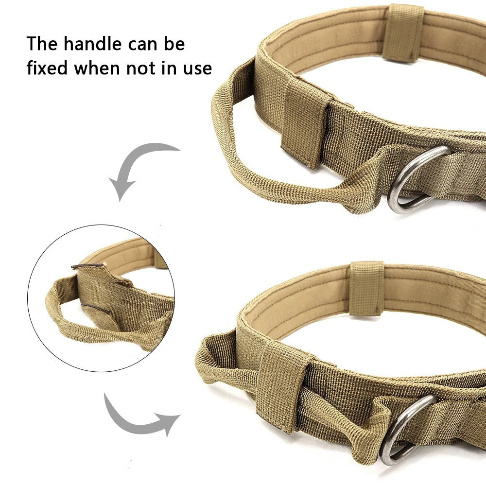 Tactical Dog Collar – Heavy Duty Nylon with Control Handle