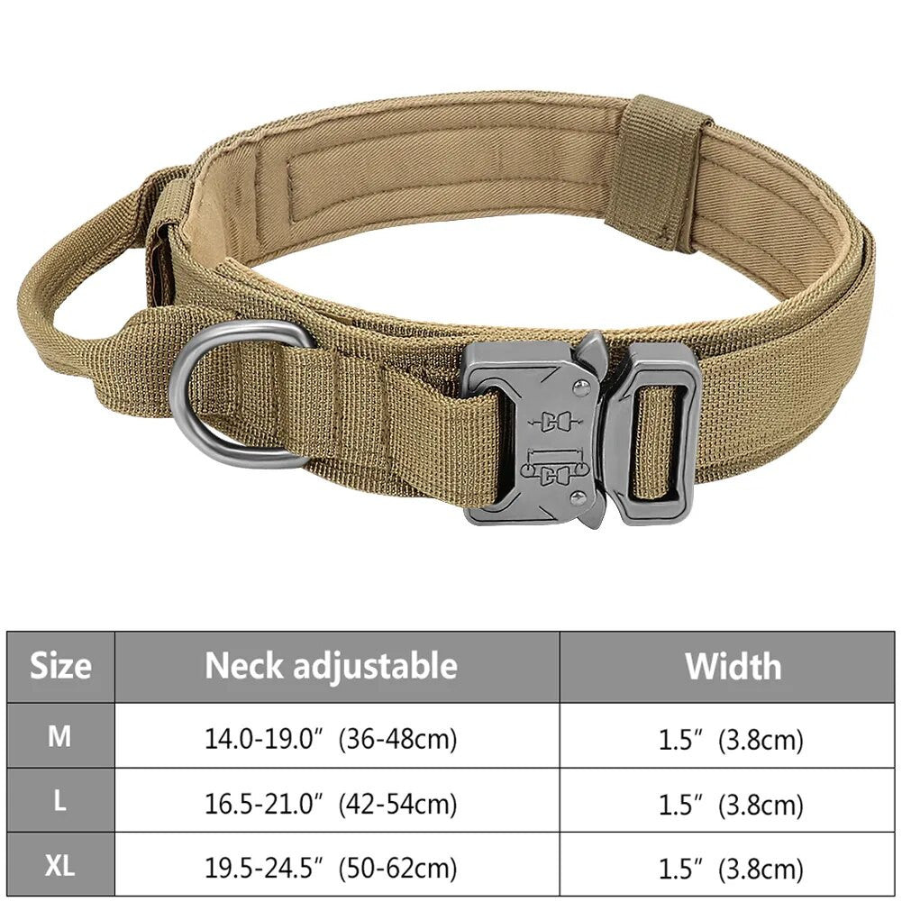 Tactical Dog Collar – Heavy Duty Nylon with Control Handle