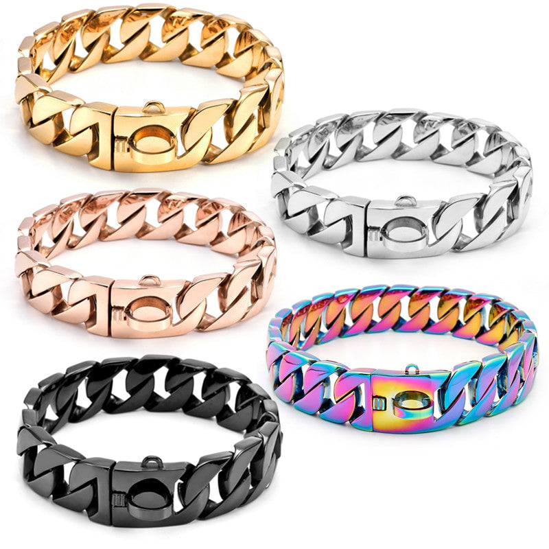 Heavy-Duty Stainless Steel Dog Chain Collar – Multiple Lengths