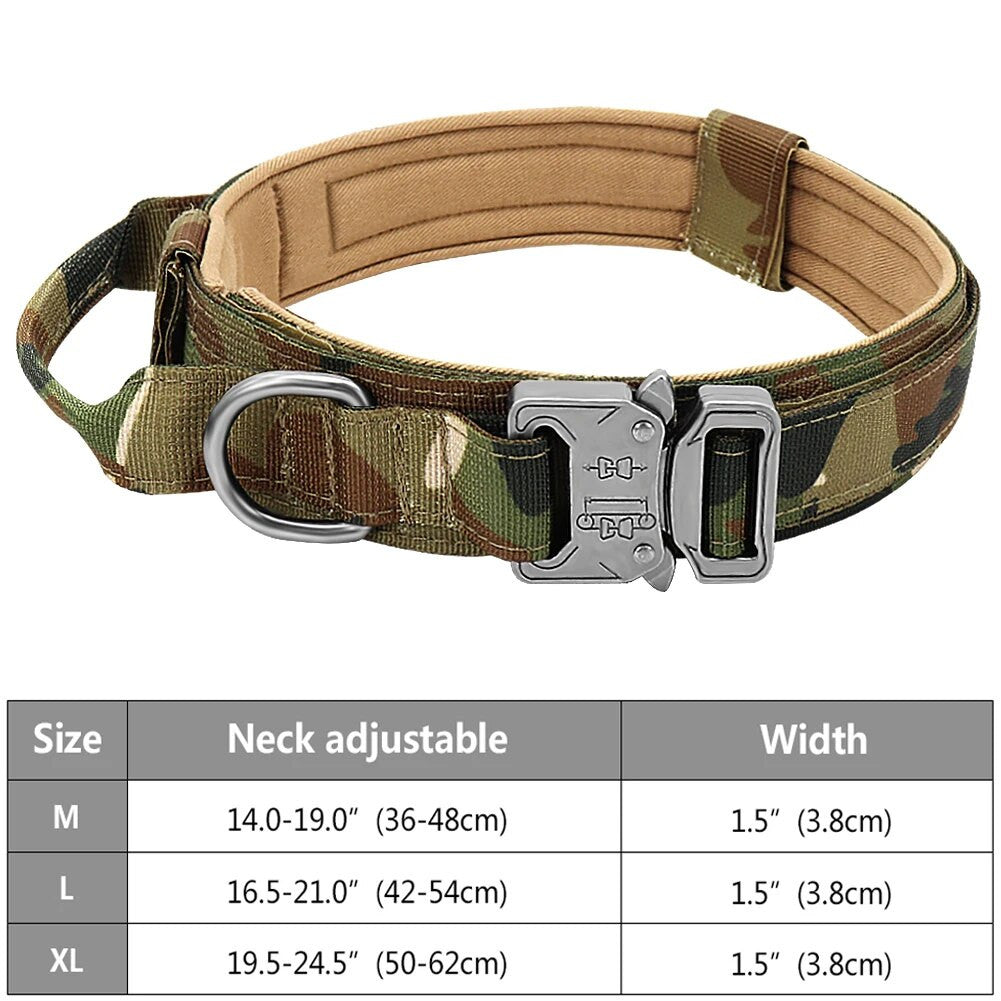 Tactical Dog Collar – Heavy Duty Nylon with Control Handle
