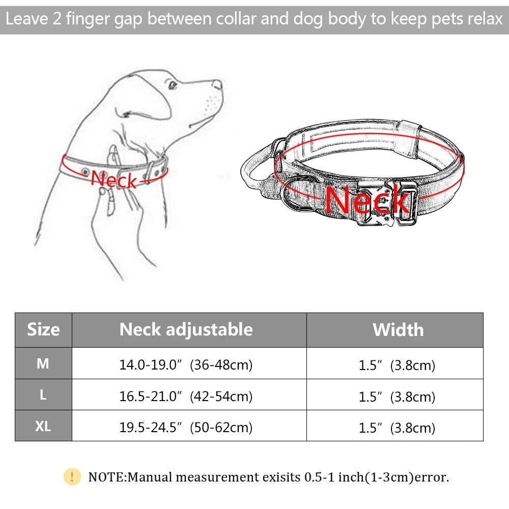 Tactical Dog Collar – Heavy Duty Nylon with Control Handle